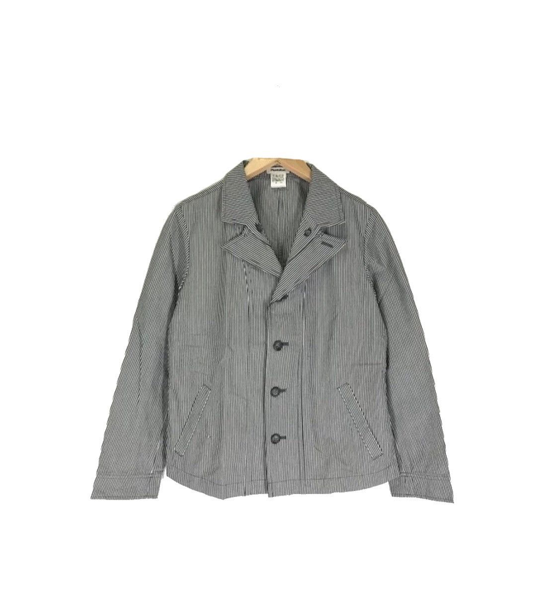 Issey Miyake 1990s Issey Miyake Plantation Double Collar Stripe Jacket Size US M / EU 48-50 / 2 - 1 Thumbnail