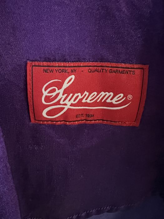 Supreme Satin Purple Supreme Baseball Jersey SS17