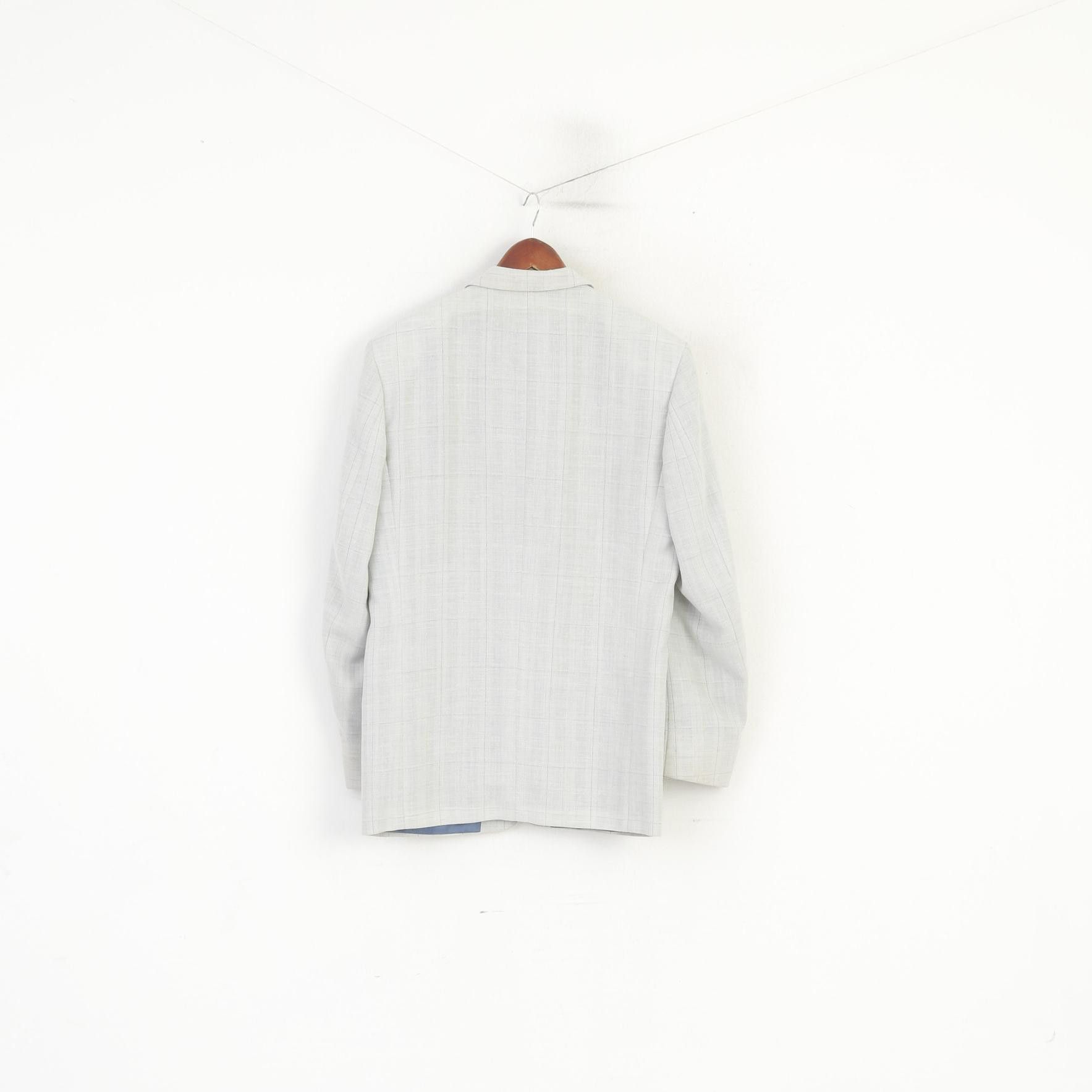 Vintage SIR di Lucci Men 55 42 Blazer Grey Check Vintage 5886 Size 42R - 8 Thumbnail