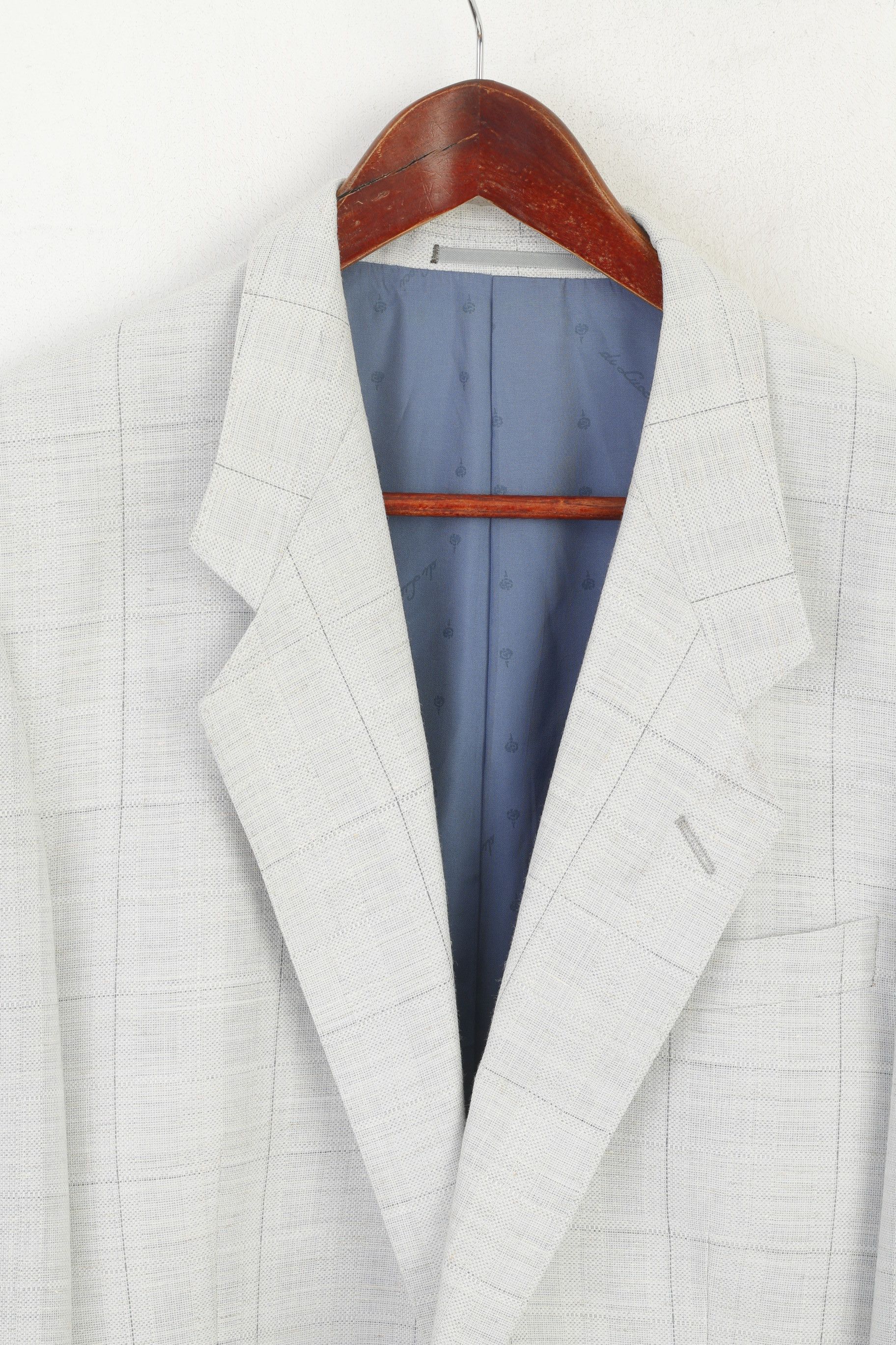 Vintage SIR di Lucci Men 55 42 Blazer Grey Check Vintage 5886 Size 42R - 3 Thumbnail