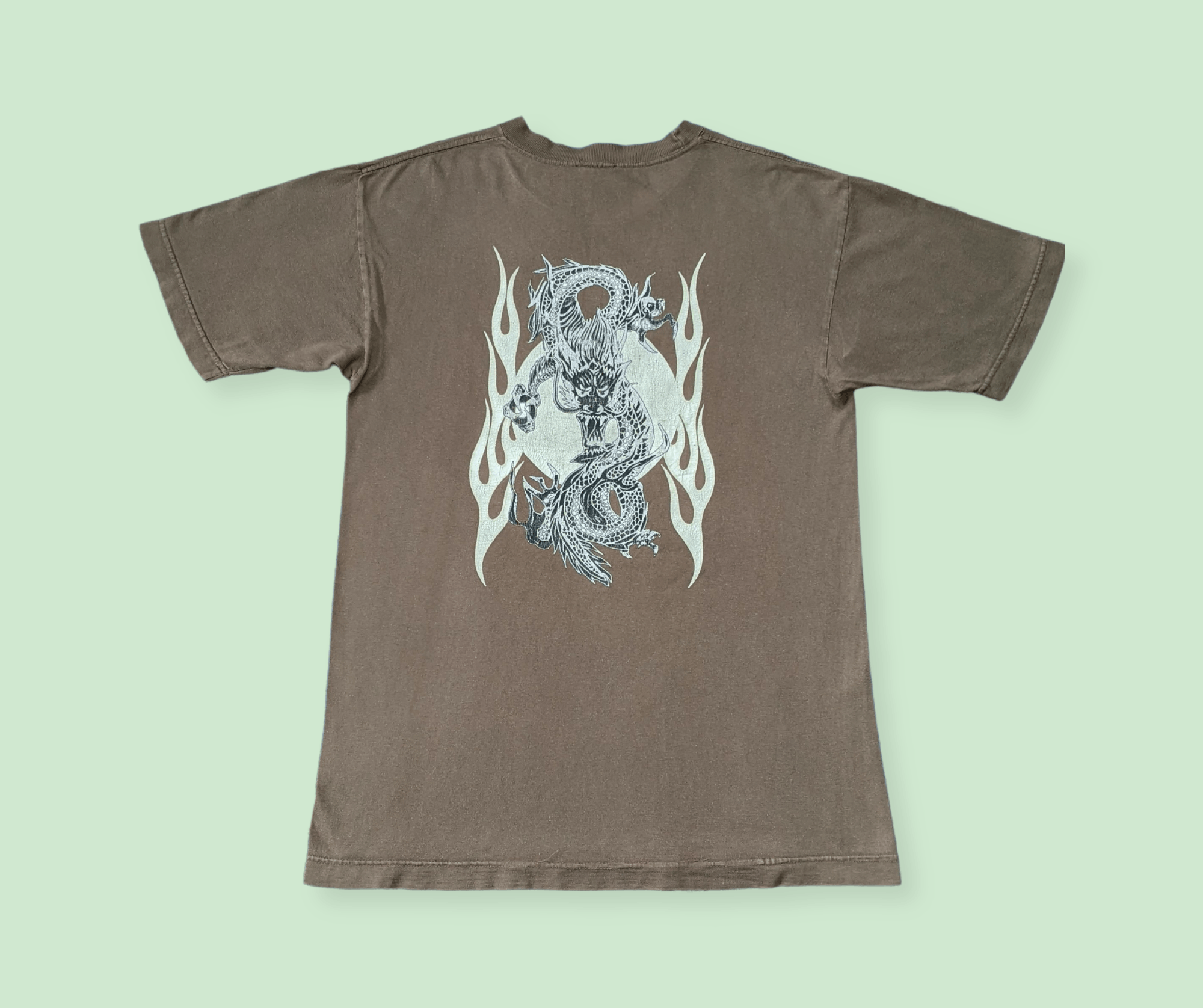 Japanese Brand × Vintage Vintage 90s Japanese Art Fire Dragon T shirt Size US M / EU 48-50 / 2 - 1 Thumbnail