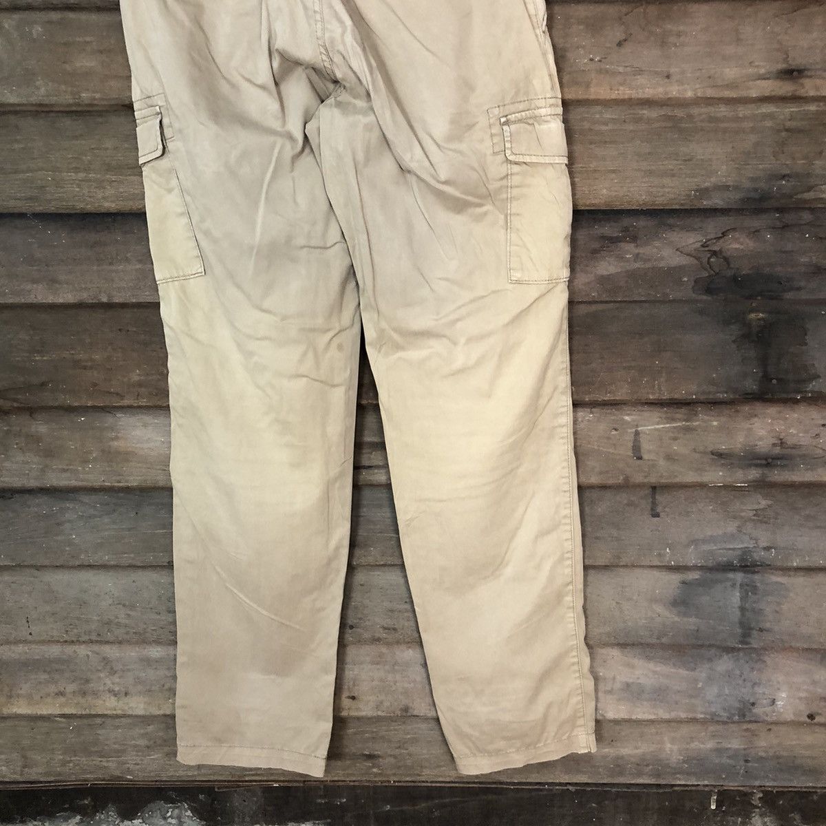 Japanese Brand Uniqlo faded Brown Cargo utility streetwear Pants #7099 Size US 31 - 13 Thumbnail