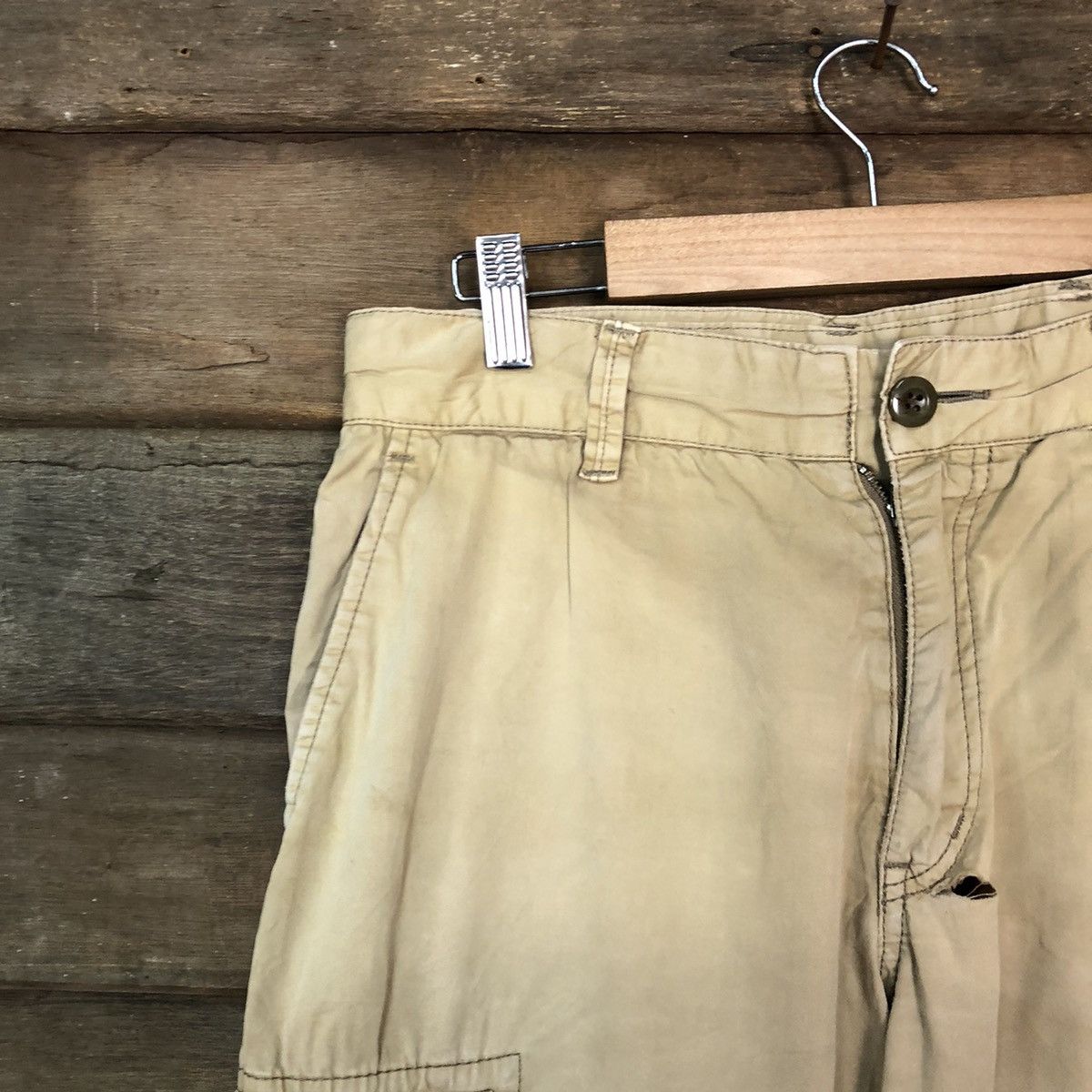 Japanese Brand Uniqlo faded Brown Cargo utility streetwear Pants #7099 Size US 31 - 4 Thumbnail