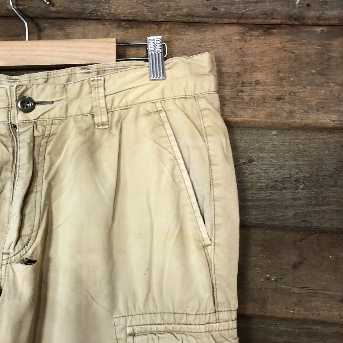 Japanese Brand Uniqlo faded Brown Cargo utility streetwear Pants #7099 Size US 31 - 5 Thumbnail