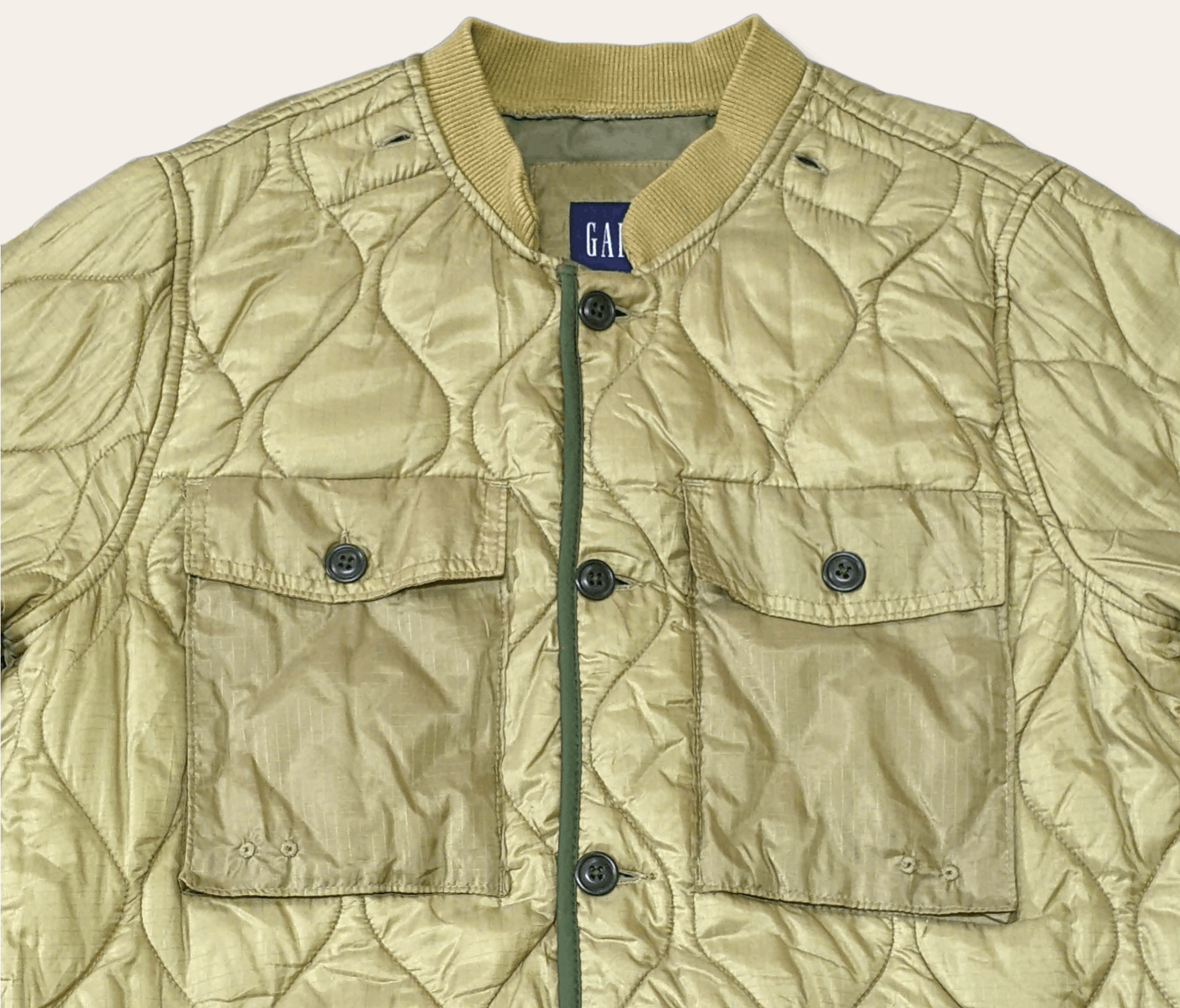 Gap × Vintage Vintage 90s Gap Military Style Quilt Jacket Size US M / EU 48-50 / 2 - 3 Thumbnail