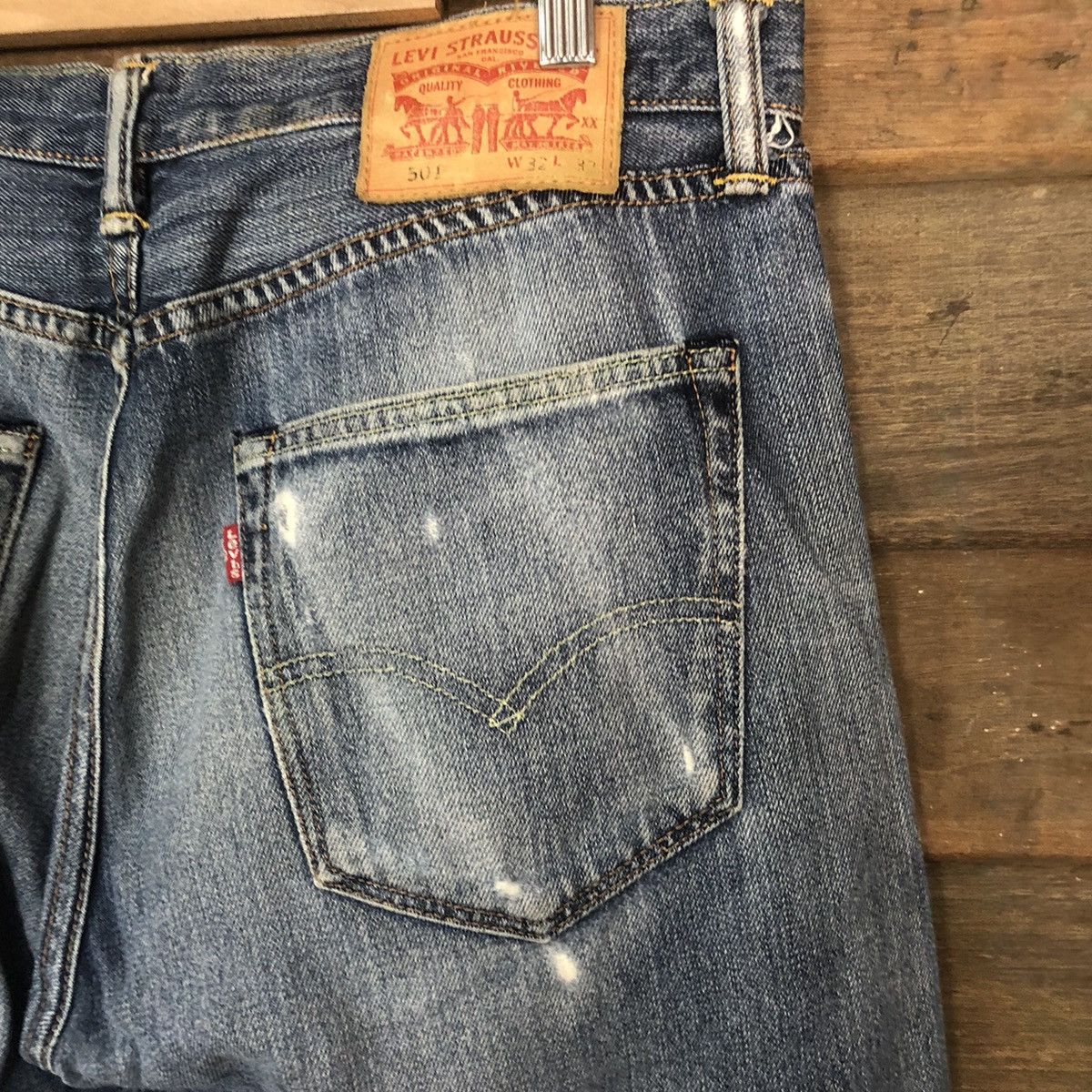 Levi's DLS 501 Levis Blue Distressed Denim Pants #BB542 Size US 32 / EU 48 - 17 Thumbnail