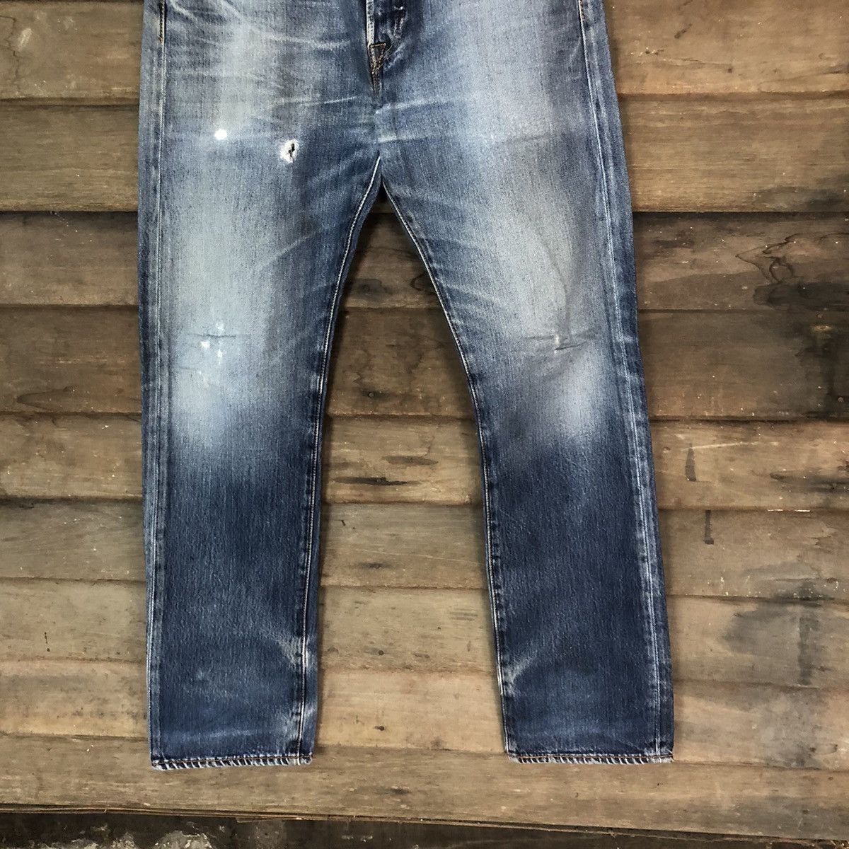Levi's DLS 501 Levis Blue Distressed Denim Pants #BB542 Size US 32 / EU 48 - 3 Thumbnail