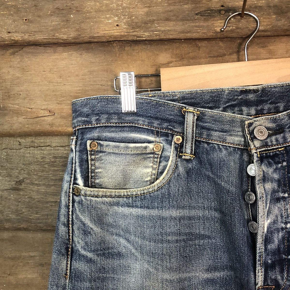 Levi's DLS 501 Levis Blue Distressed Denim Pants #BB542 Size US 32 / EU 48 - 4 Thumbnail