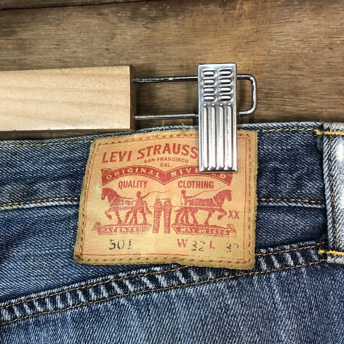Levi's DLS 501 Levis Blue Distressed Denim Pants #BB542 Size US 32 / EU 48 - 11 Thumbnail