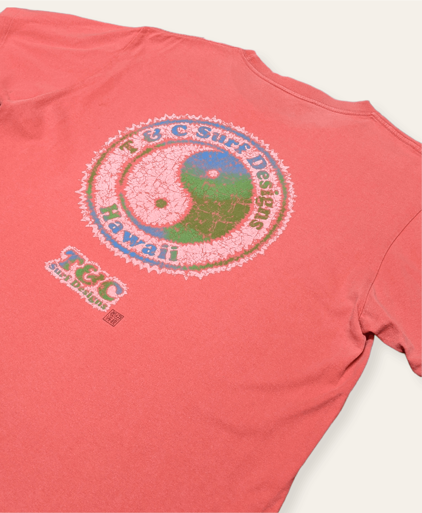 Billabong × Vintage Vintage 90s T & C Surf Design Hawaii Ying Yang T shirt Size US L / EU 52-54 / 3 - 1 Thumbnail