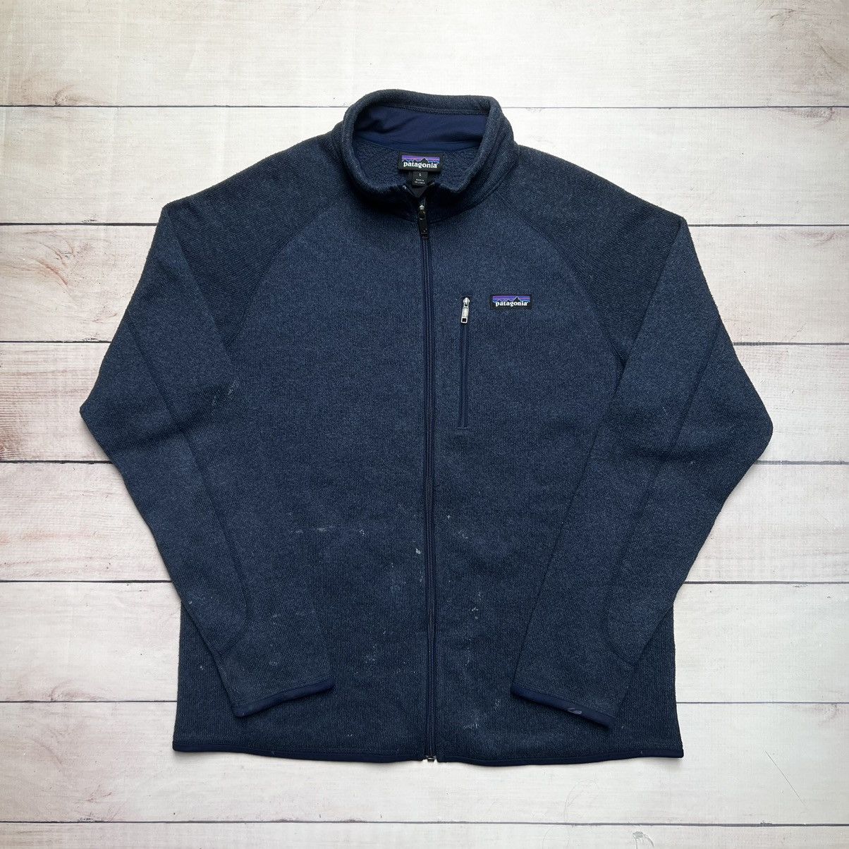 Patagonia × Vintage Patagonia Fleece Zip Up Navy Size US L / EU 52-54 / 3 - 1 Thumbnail