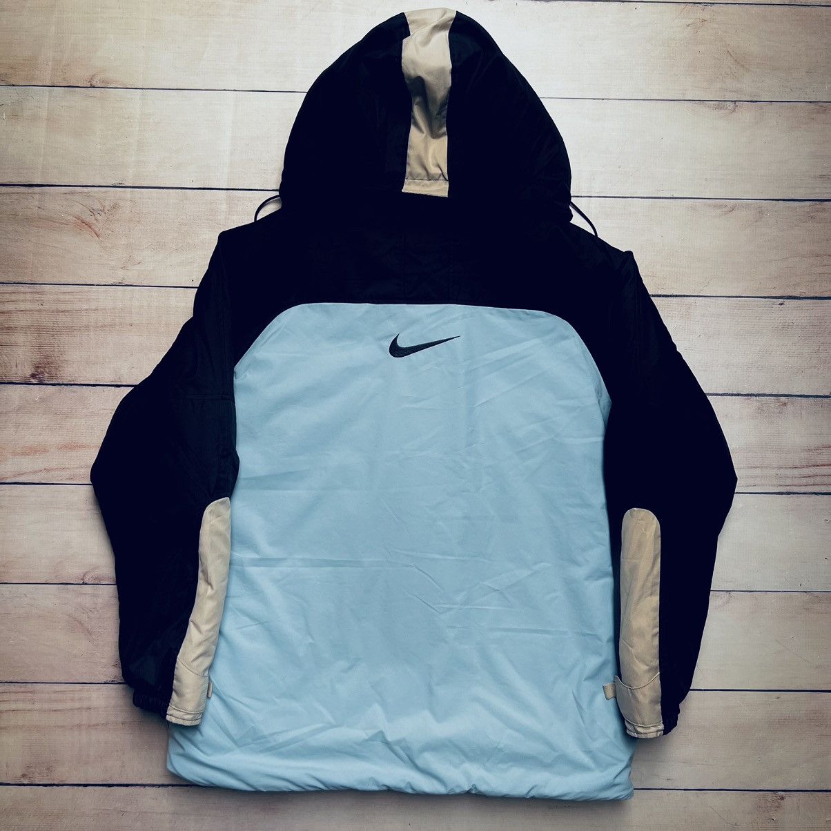 Nike × Vintage Vintage Nike Baby Blue Big Center Swoosh Winter Jacket Rare Size US L / EU 52-54 / 3 - 8 Thumbnail