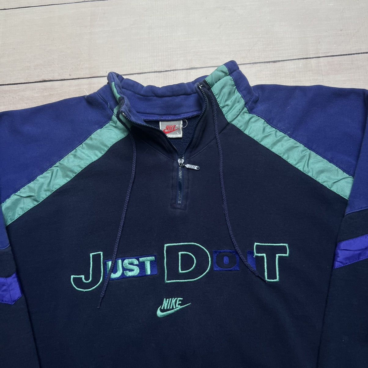 Vintage 80s Sweatshirt Nike Half Zip Just Do It Spellout