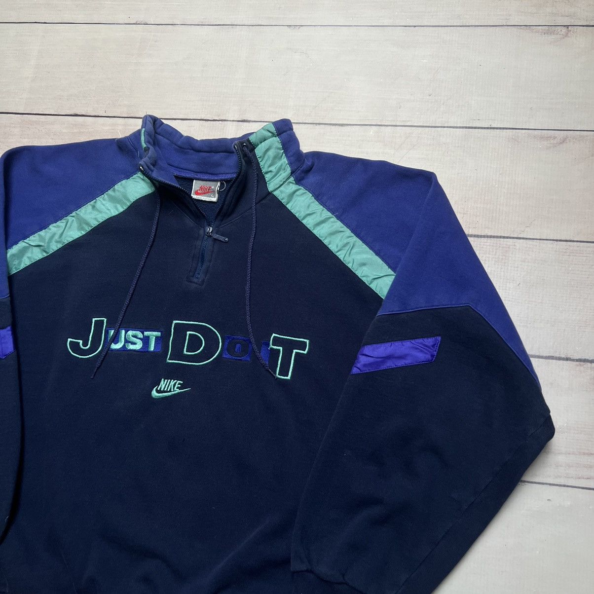 Vintage 80s Sweatshirt Nike Half Zip Just Do It Spellout