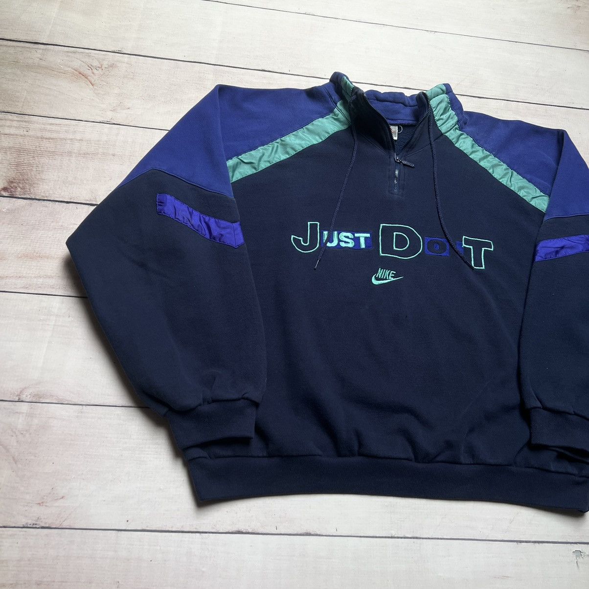 Vintage 80s Sweatshirt Nike Half Zip Just Do It Spellout