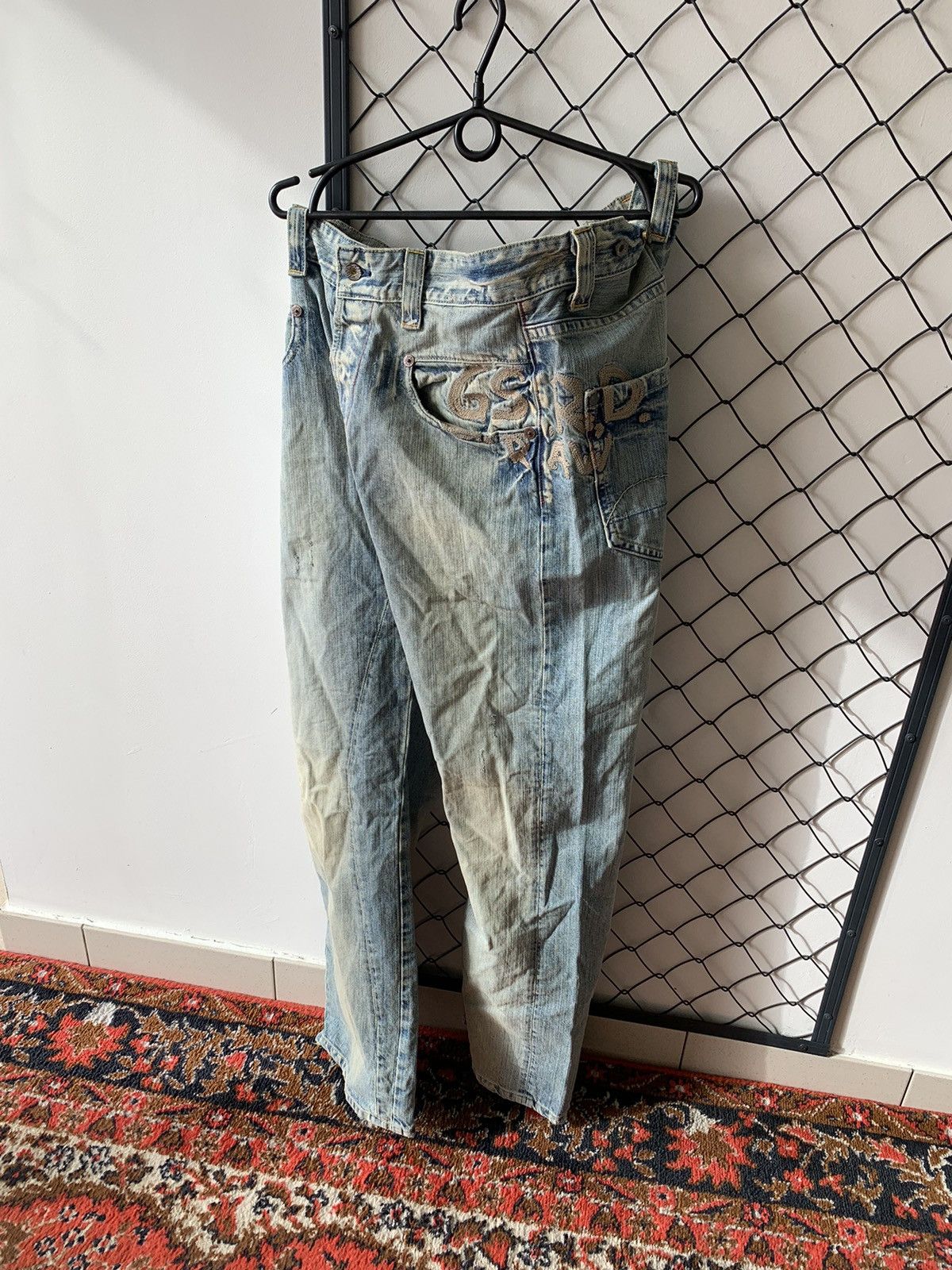 G-Star × Vintage Vintage G Star Raw Jeans Big Logo Denim Pants Size US 34 / EU 50 - 15 Thumbnail