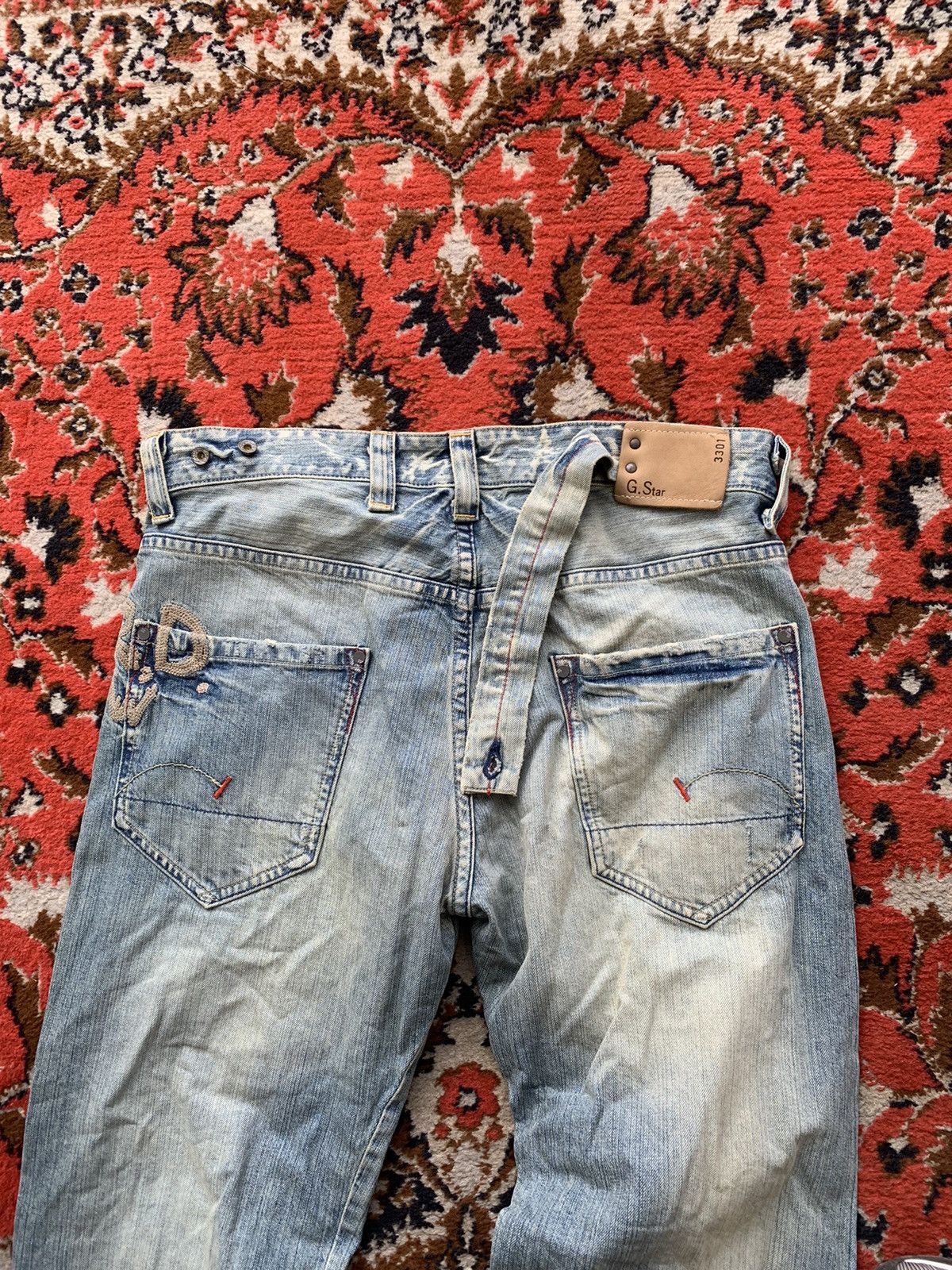 G-Star × Vintage Vintage G Star Raw Jeans Big Logo Denim Pants Size US 34 / EU 50 - 7 Thumbnail