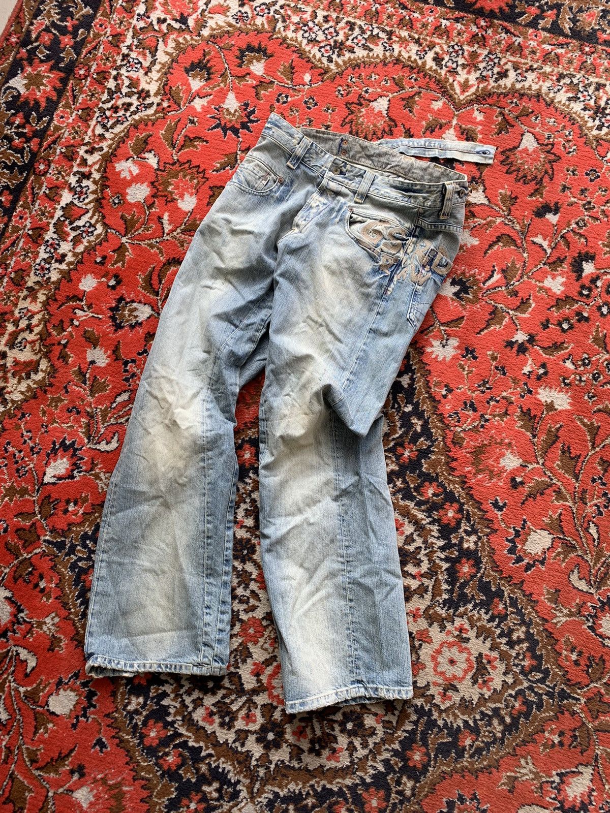 G-Star × Vintage Vintage G Star Raw Jeans Big Logo Denim Pants Size US 34 / EU 50 - 1 Thumbnail