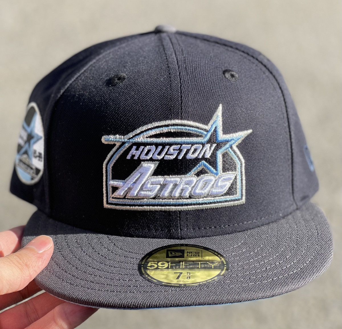 image of 7 5/8 Hat Club Roosevelt Exclusive Houston Astro Sneakerfeen in Navy, Men's