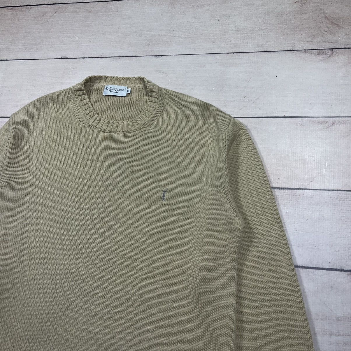 Yves Saint Laurent Vintage Yves Saint Laurent Knitwear Sweater Beige Size US M / EU 48-50 / 2 - 3 Thumbnail