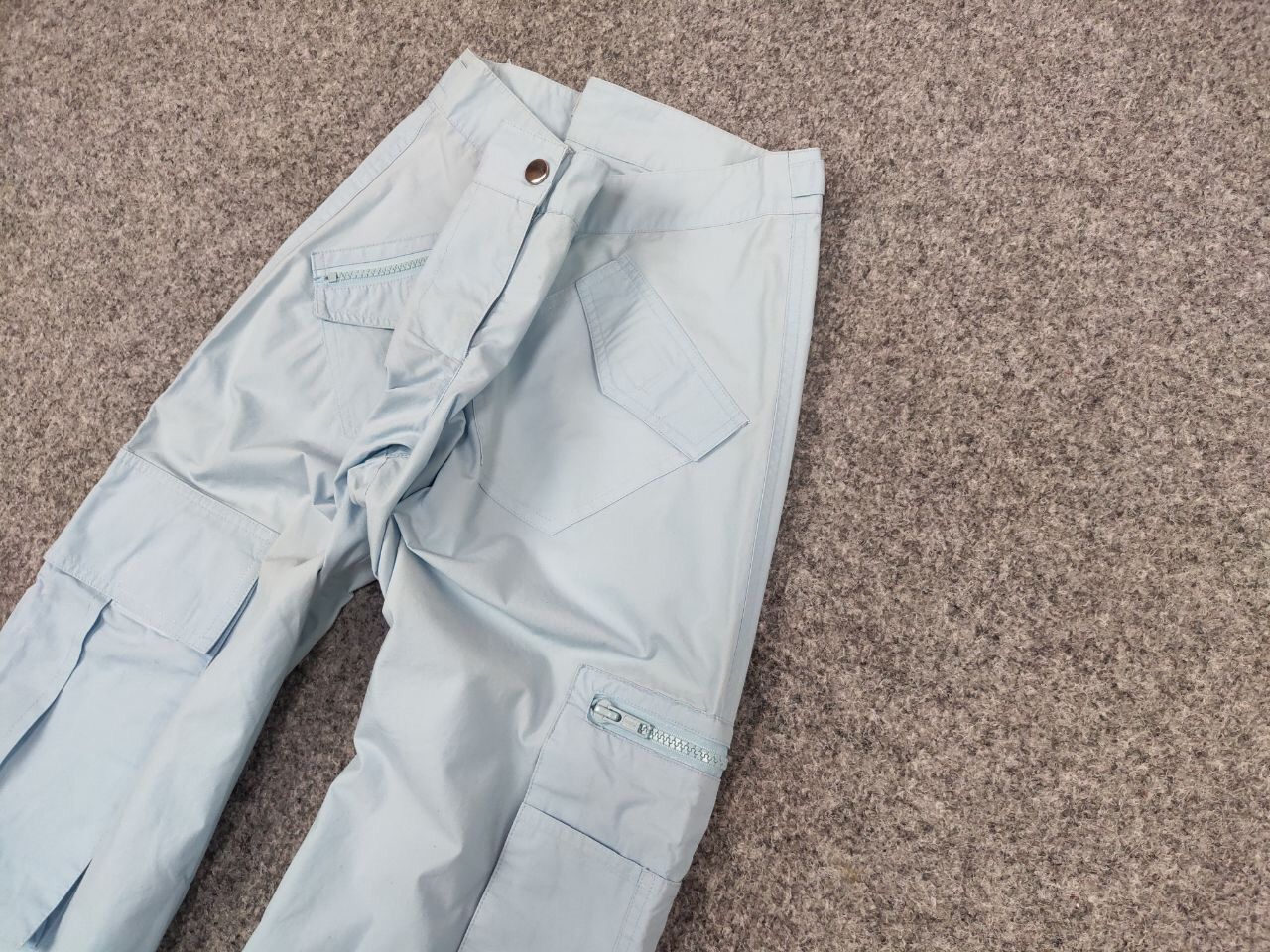Japanese Brand Vintage 90's Bondage Japan Parachute Blue Cargo Pants Size 34" / US 12 / IT 48 - 4 Thumbnail