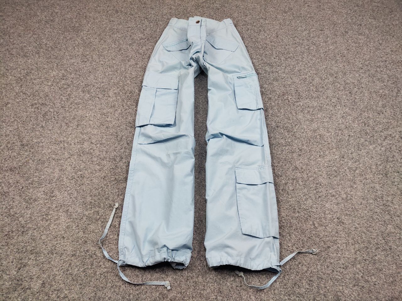 Japanese Brand Vintage 90's Bondage Japan Parachute Blue Cargo Pants Size 34" / US 12 / IT 48 - 2 Thumbnail