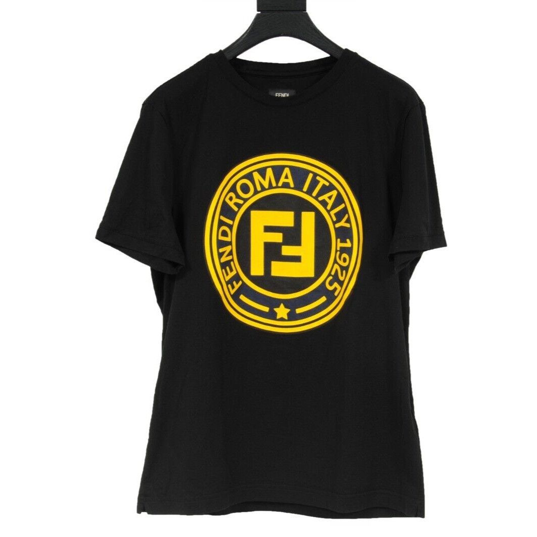 Black Gold Raised FF Circle Logo T Shirt