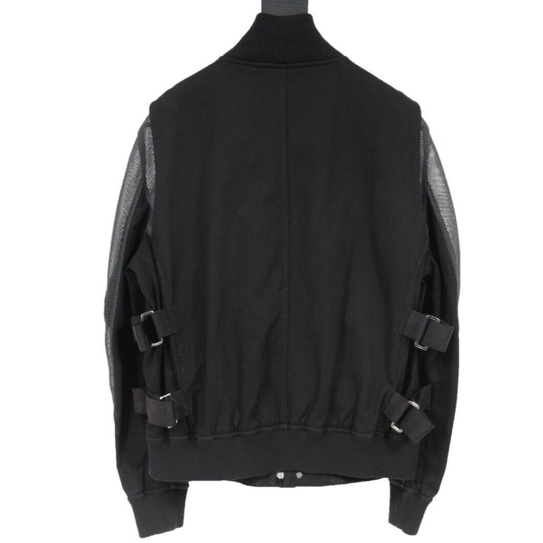 Dior Black Grey Perorated Saddle Bomber Jacket Size US M / EU 48-50 / 2 - 2 Thumbnail
