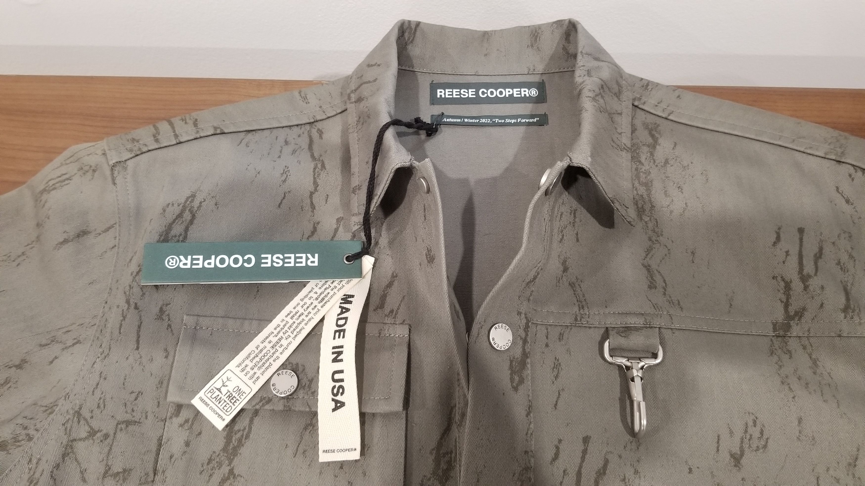 Reese Cooper Herringbone Pullover Cargo Shirt Size US M / EU 48-50 / 2 - 9 Thumbnail