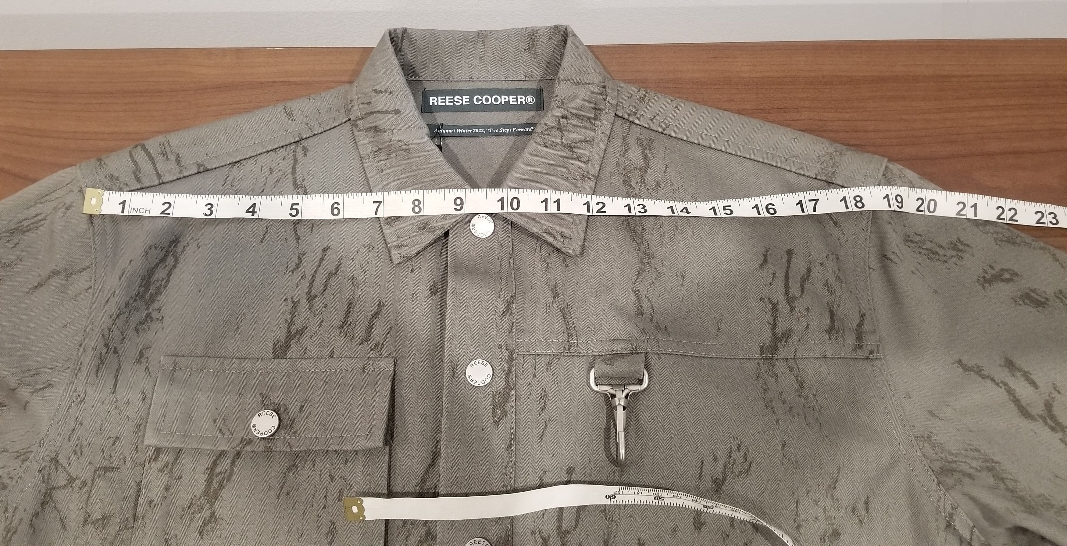 Reese Cooper Herringbone Pullover Cargo Shirt Size US M / EU 48-50 / 2 - 4 Thumbnail