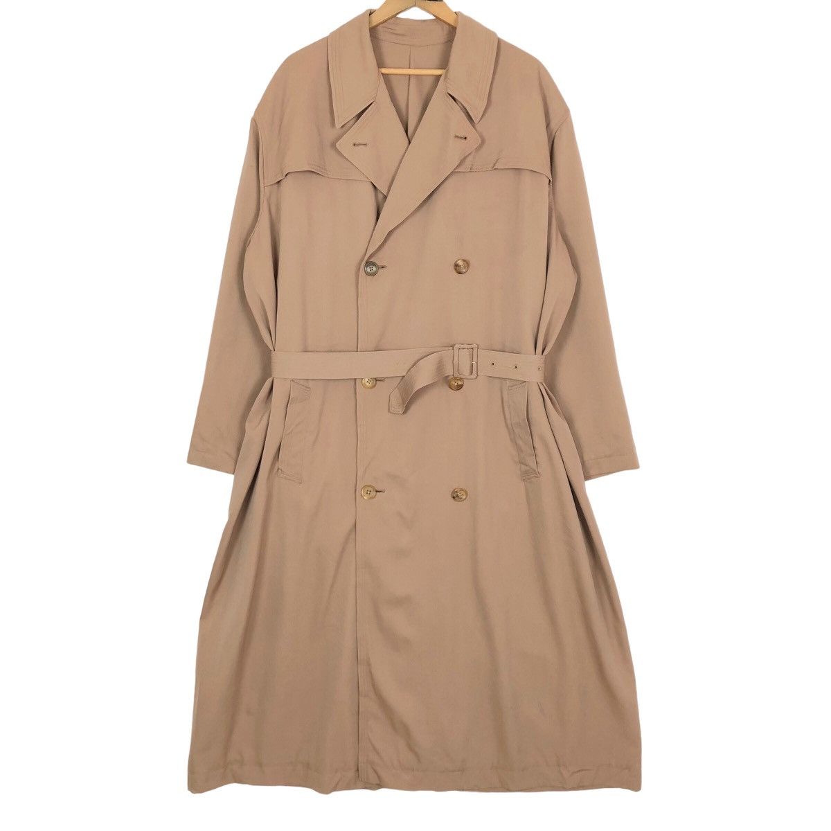 Yohji Yamamoto Vintage 80s LQ Y’s For Men Double Breasted Wool Trench Coat Size US L / EU 52-54 / 3 - 3 Thumbnail