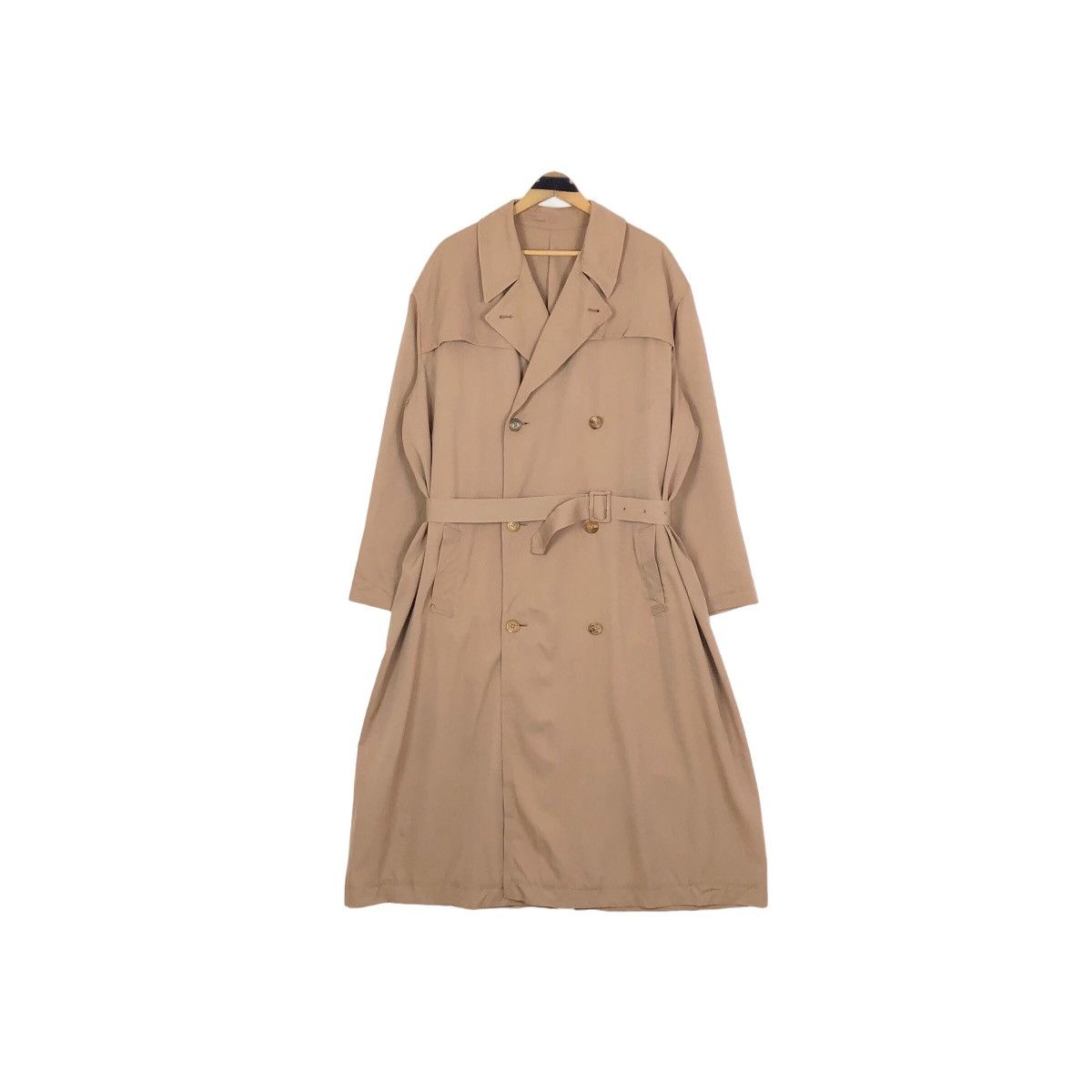 Yohji Yamamoto Vintage 80s LQ Y’s For Men Double Breasted Wool Trench Coat Size US L / EU 52-54 / 3 - 4 Thumbnail