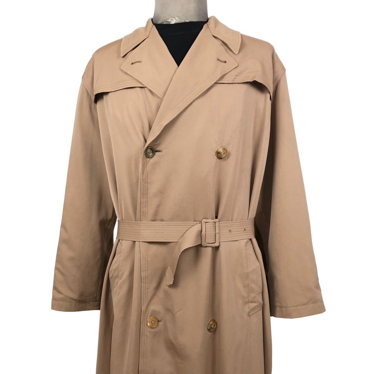 Yohji Yamamoto Vintage 80s LQ Y’s For Men Double Breasted Wool Trench Coat Size US L / EU 52-54 / 3 - 7 Thumbnail