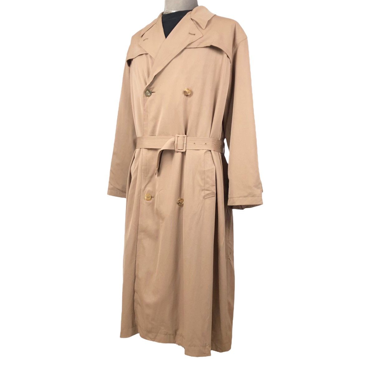 image of Yohji Yamamoto x YS For Men Vintage 80's Lq Y’S For Men Double Breasted Wool Trench Coat in Brown (