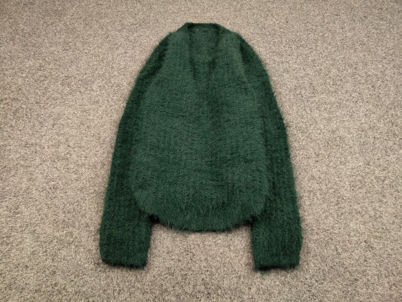 Japanese Brand Vintage 90's Japanese Green Mohair Style Fuzzy Sweater Hype Size US S / EU 44-46 / 1 - 2 Thumbnail