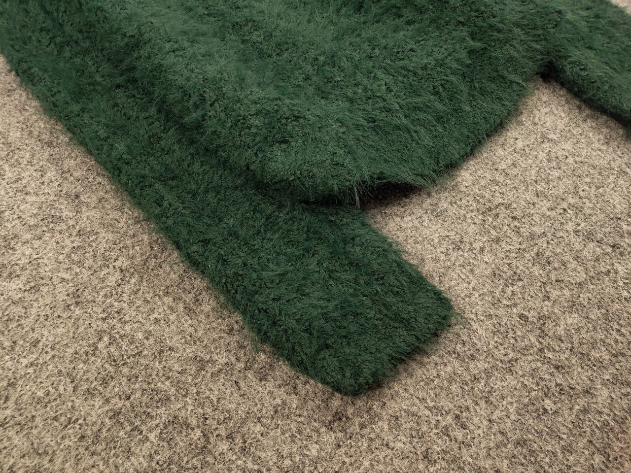Japanese Brand Vintage 90's Japanese Green Mohair Style Fuzzy Sweater Hype Size US S / EU 44-46 / 1 - 6 Thumbnail