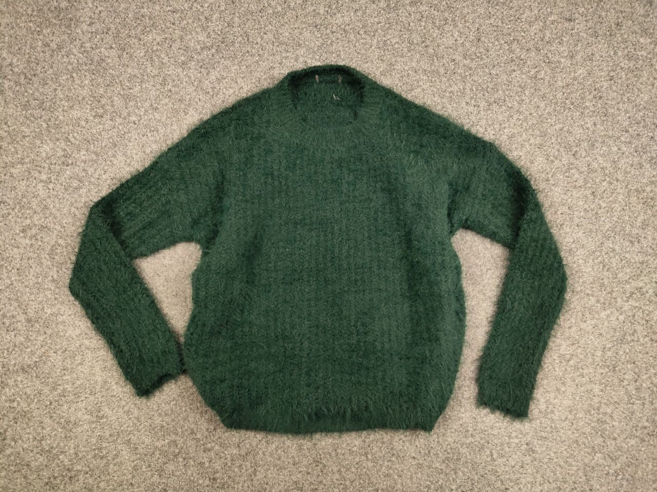 Japanese Brand Vintage 90's Japanese Green Mohair Style Fuzzy Sweater Hype Size US S / EU 44-46 / 1 - 14 Thumbnail