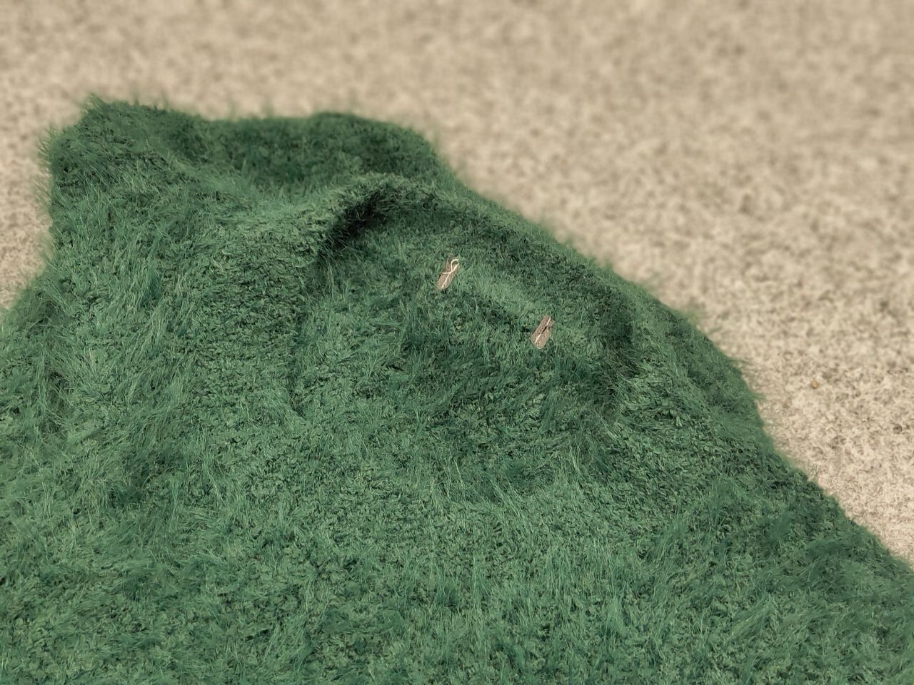 Japanese Brand Vintage 90's Japanese Green Mohair Style Fuzzy Sweater Hype Size US S / EU 44-46 / 1 - 17 Thumbnail