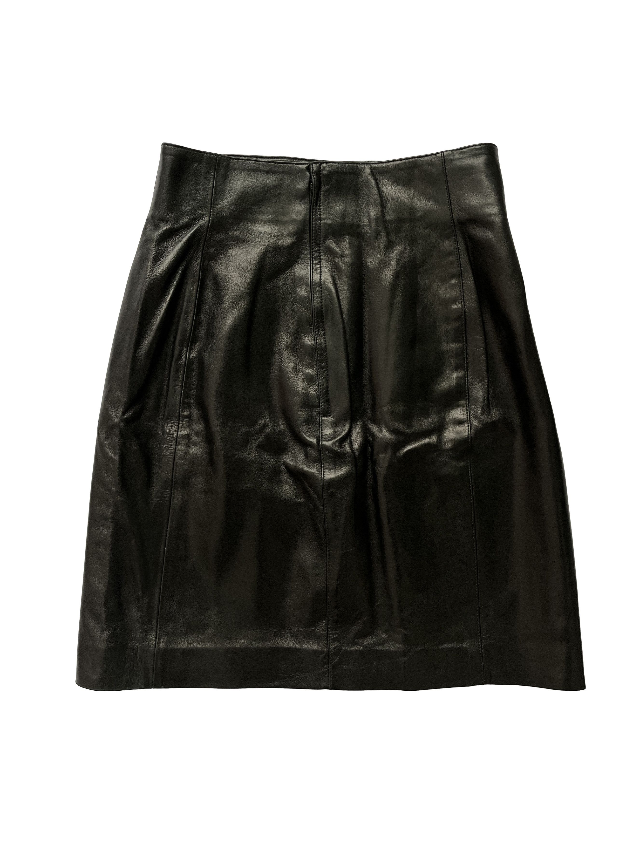 Alaia ⚡️QUICK SALE⚡️1991 Alaia Black Leather Skirt Size 28" / US 6 / IT 42 - 2 Thumbnail