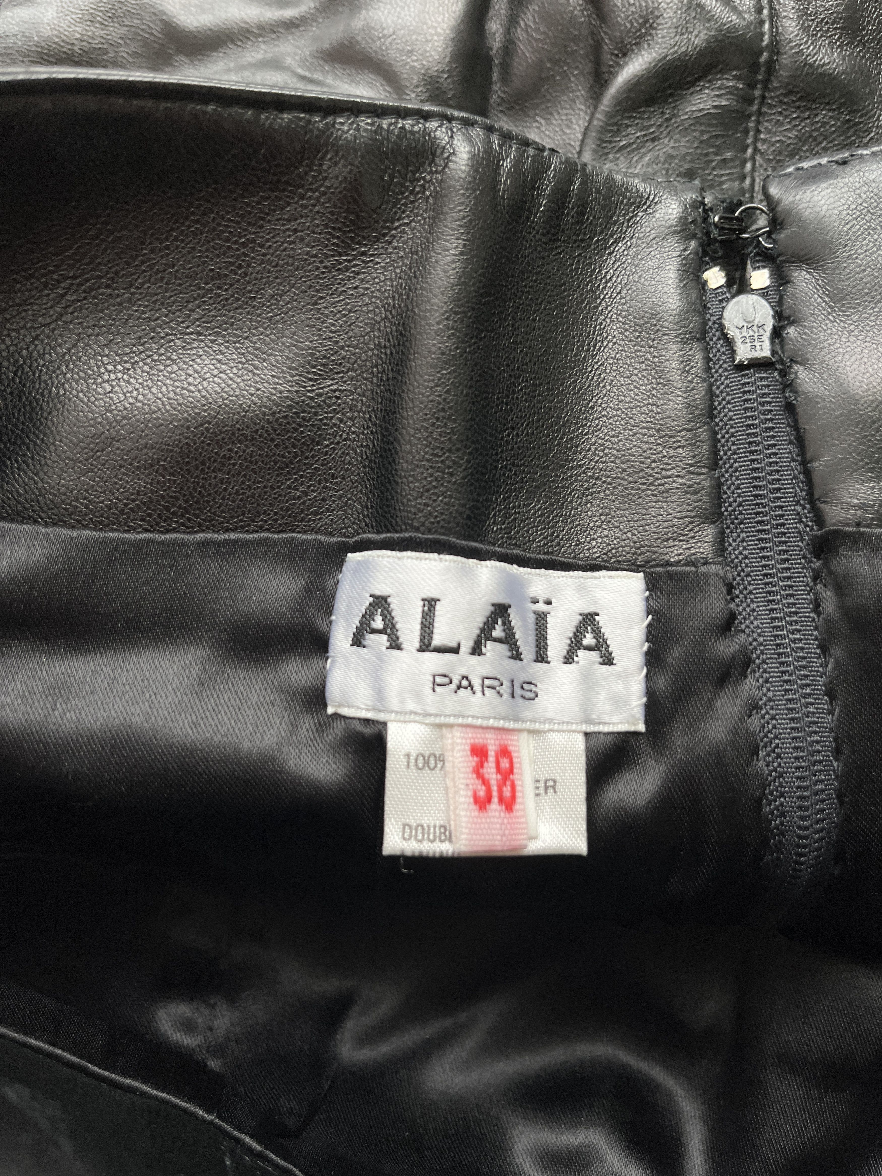 Alaia ⚡️QUICK SALE⚡️1991 Alaia Black Leather Skirt Size 28" / US 6 / IT 42 - 3 Thumbnail
