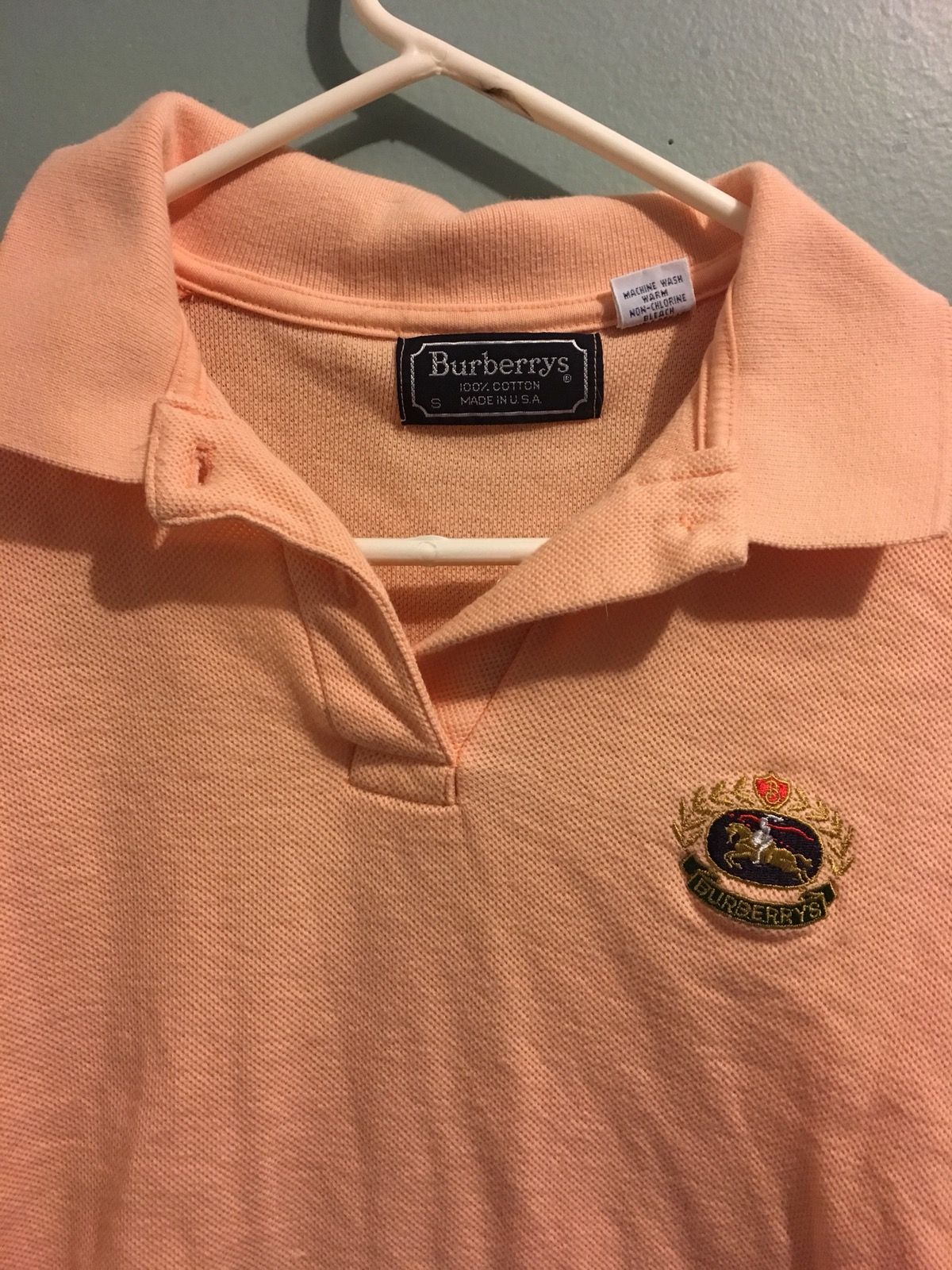 Pre-owned Burberry X Vintage Burberry Polo In Peach