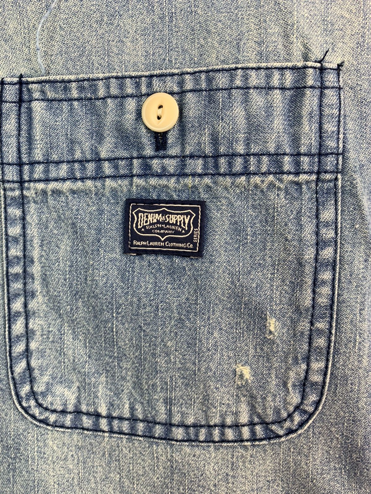 Denim & Supply Ralph Lauren Denim And Supply Ralph Lauren Distressed Denim Shirt Size US L / EU 52-54 / 3 - 6 Thumbnail