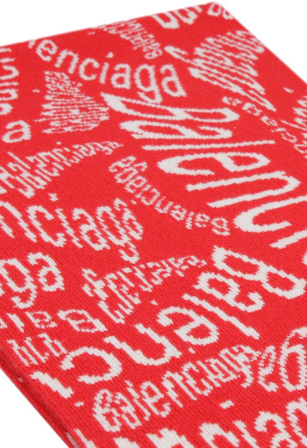 Balenciaga Balenciaga Intarsia Logo Wave Scarf Size ONE SIZE - 5 Thumbnail