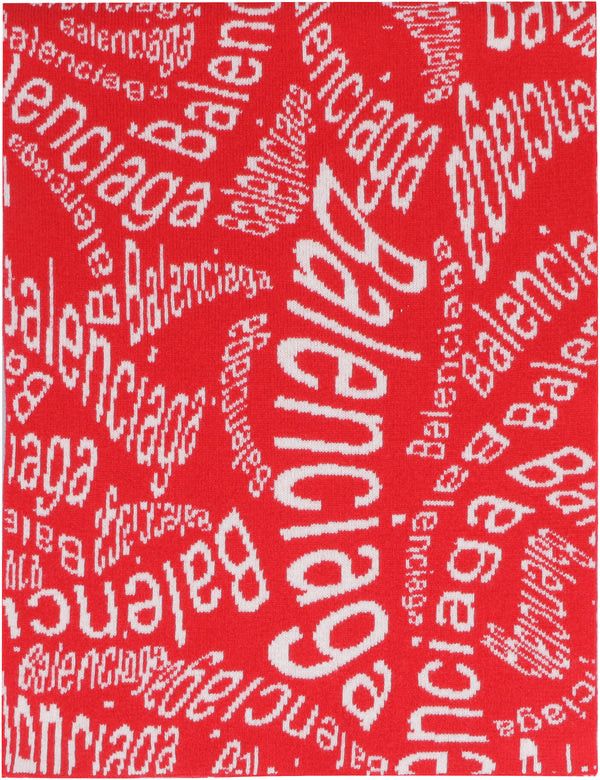 Balenciaga Balenciaga Intarsia Logo Wave Scarf Size ONE SIZE - 6 Thumbnail