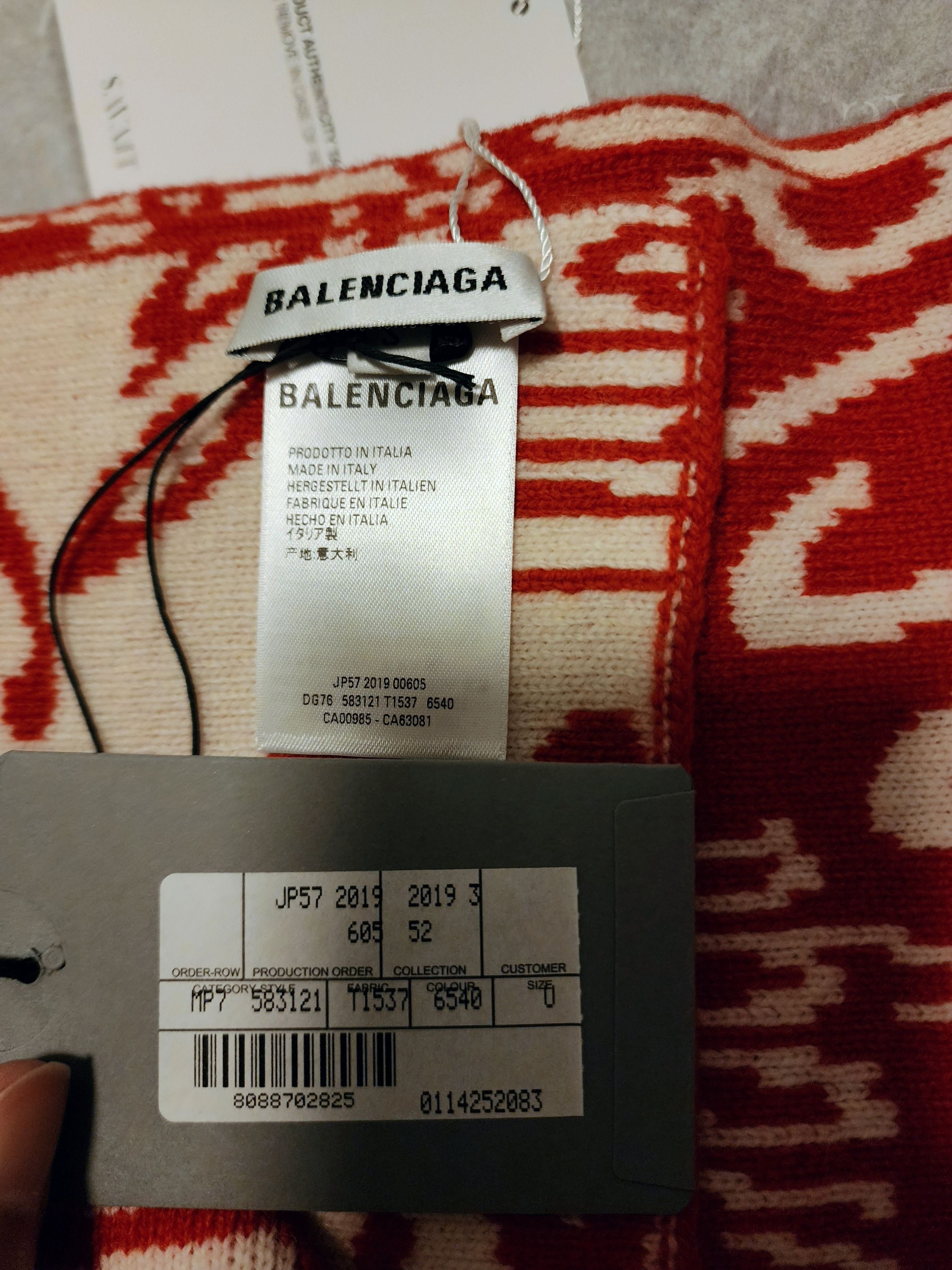 Balenciaga Balenciaga Intarsia Logo Wave Scarf Size ONE SIZE - 2 Thumbnail