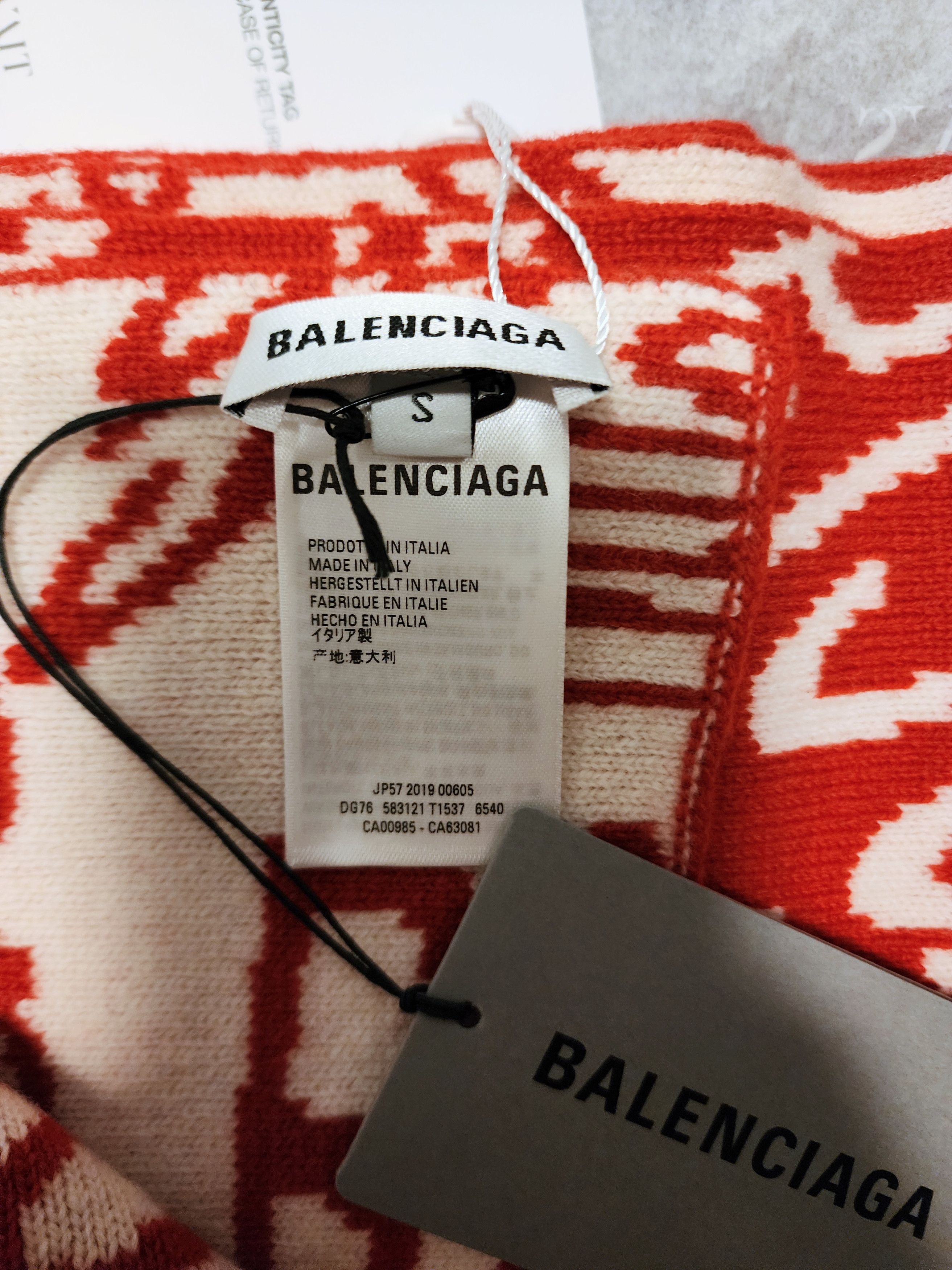 Balenciaga Balenciaga Intarsia Logo Wave Scarf Size ONE SIZE - 3 Thumbnail
