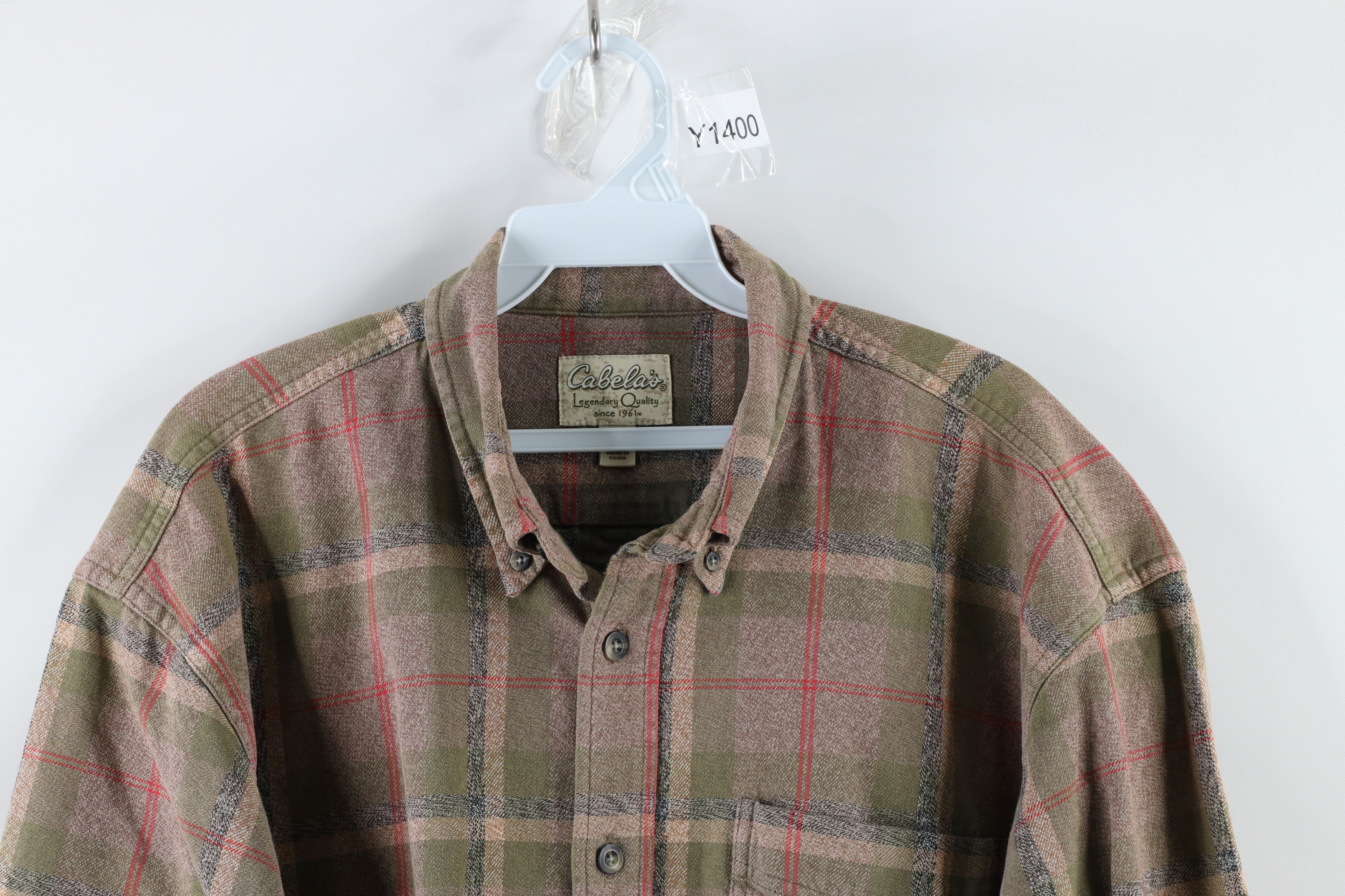 Vintage Vintage Cabelas Checkered Plaid Flannel Button Shirt Cotton Size US L / EU 52-54 / 3 - 2 Preview