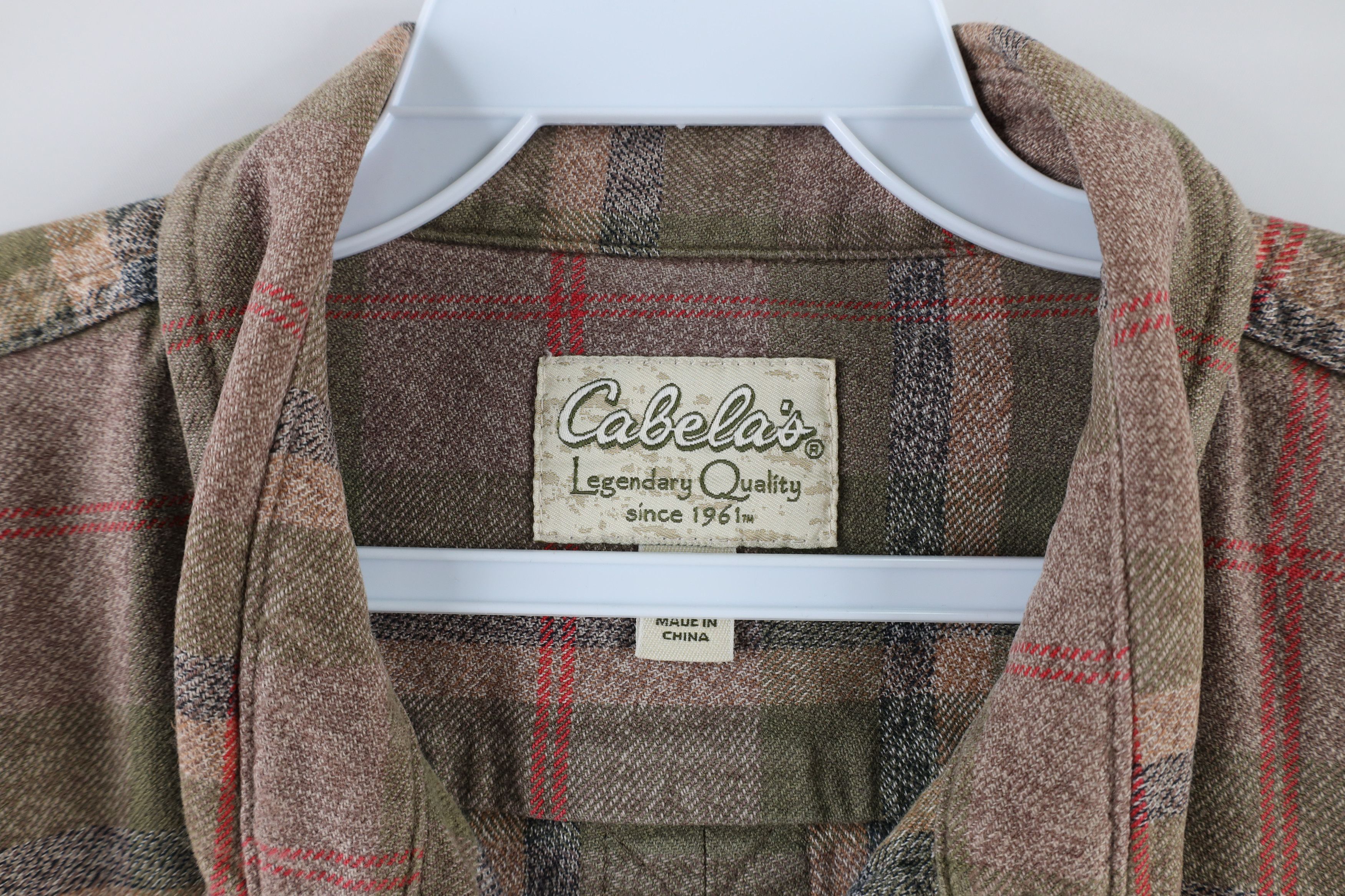 Vintage Vintage Cabelas Checkered Plaid Flannel Button Shirt Cotton Size US L / EU 52-54 / 3 - 4 Thumbnail
