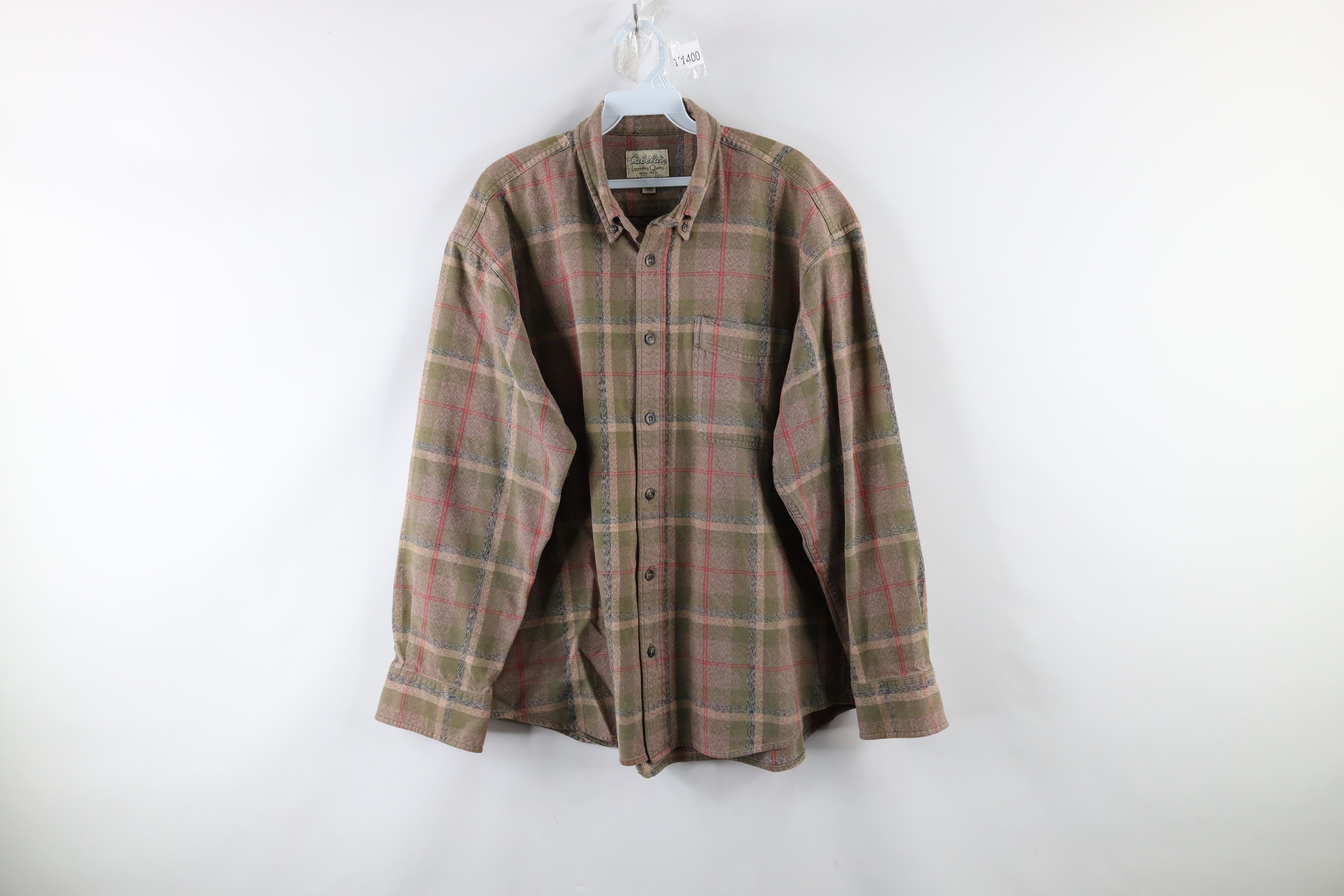 Vintage Vintage Cabelas Checkered Plaid Flannel Button Shirt Cotton Size US L / EU 52-54 / 3 - 1 Preview