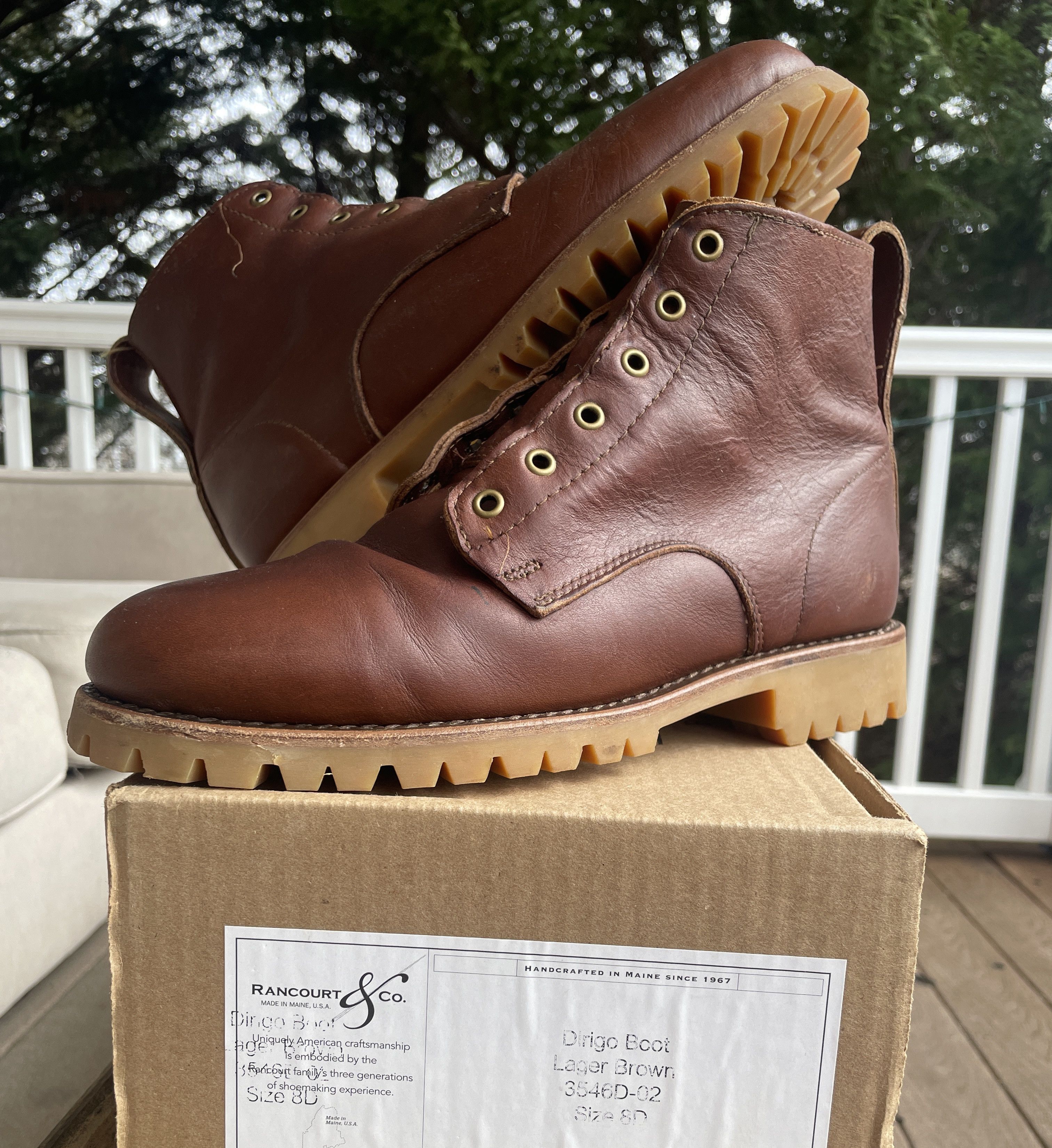Rancourt Co, Service Boots, Original Box, Lager Brown,